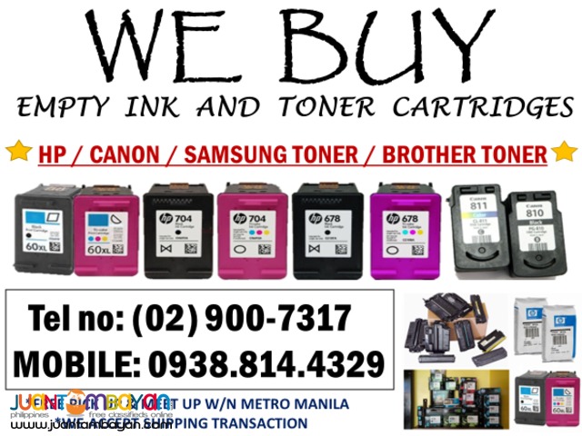 WE BUY EMPTY INK AND TONER CARTRIDGES WE BUY EMPTY INK AND TONER CARTRIDGES