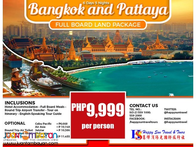 6D5N Bangkok and Pattaya Full Board Land Package 6D5N Bangkok and Pattaya Full Board Land Package