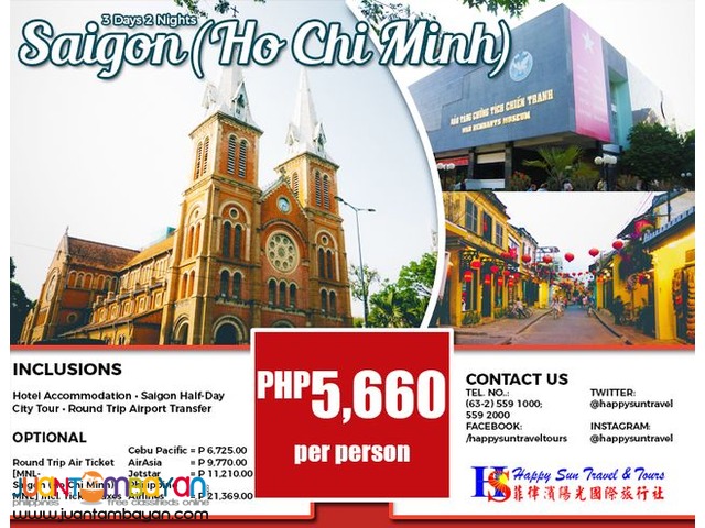 3D2N Saigon with Half-Day City Tour 