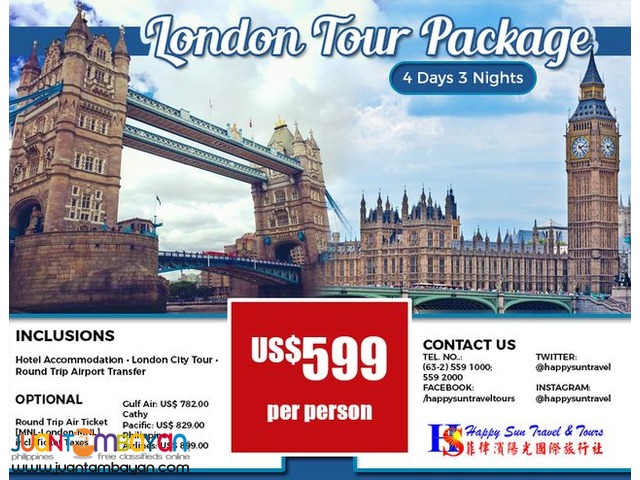 4D3N London Package with City Tour 4D3N London Package with City Tour