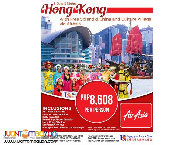 3D2N Hong Kong with Free Splendid China via AirAsia 3D2N Hong Kong with Free Splendid China via AirAsia