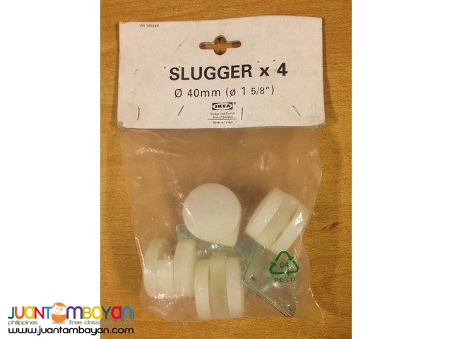IKEA Slugger Caster Wheels, Clear Plastic 4-pack