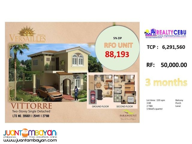 3BR House for Sale at Fonte Di Versailles in Minglanilla 3BR House for Sale at Fonte Di Versailles in Minglanilla