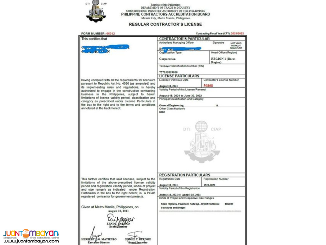 PCAB License Assistance