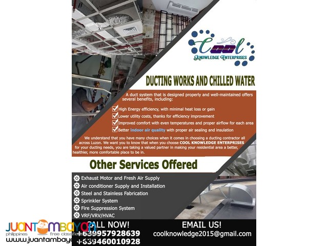 Ducting Installation and Chilled Water Bulacan