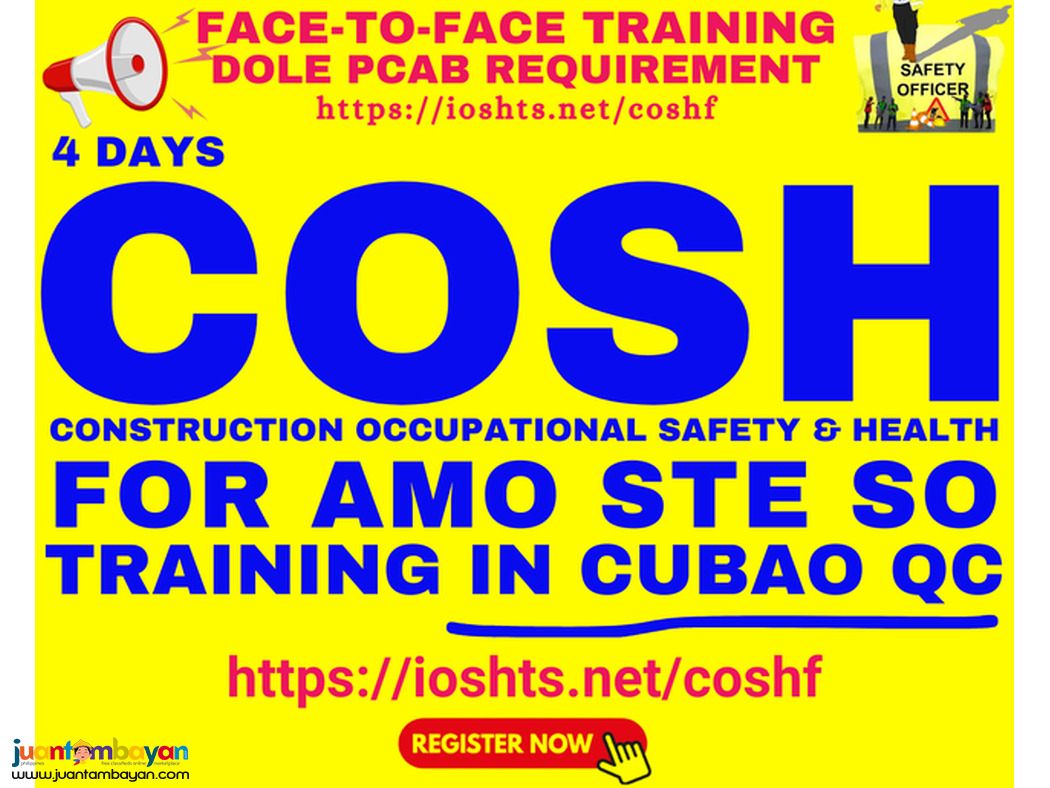 Face To Face COSH Training DOLE Training PCAB AMO STE SO2 Training