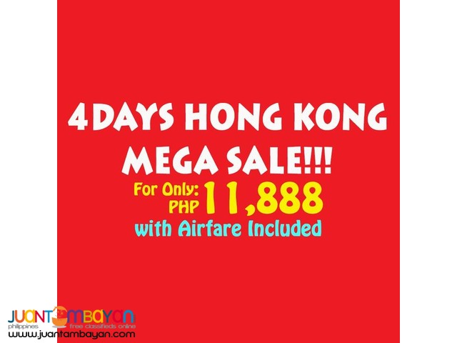 4 DAYS HONG KONG MEGA SALE!!! with Airfare Included
