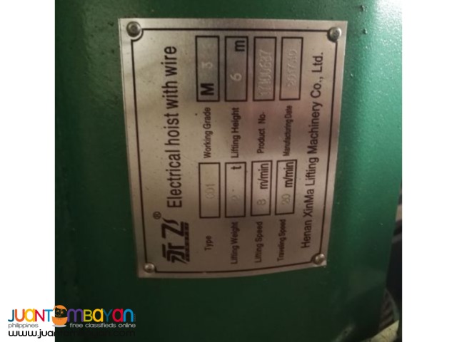 HULU 2T-6M wire rope hoist