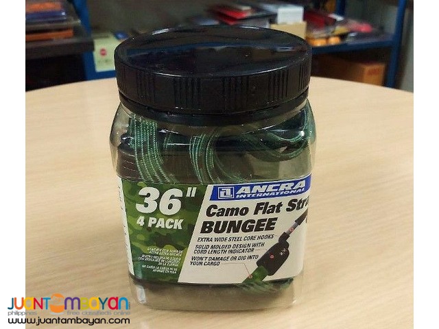 36-Inch Ancra 95734 Camo Flat Strap Bungee Cords 4-Pack Camouflage 