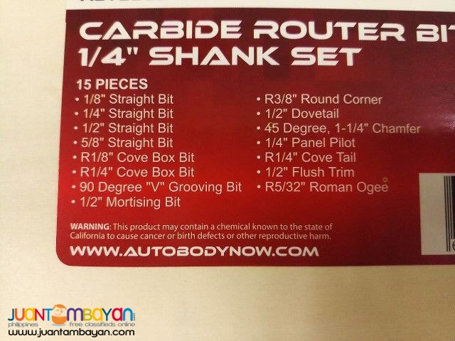 ABN Tungsten 15-piece 1/4-inch Carbide Router Bit Set