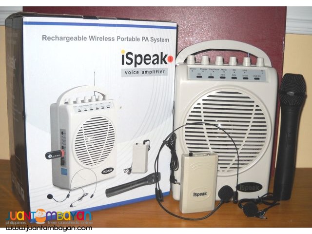 Portable Amplifier Sound System iSpeak SH822 Lapel Wireless Mic