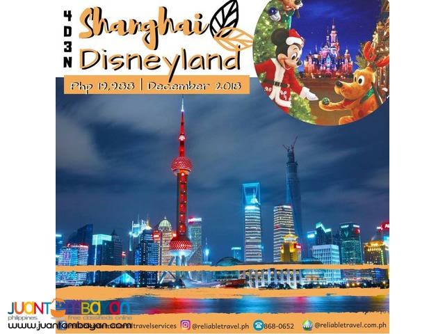 4D3N Shanghai  Whole day Disneyland Tour + Visa + Airfare