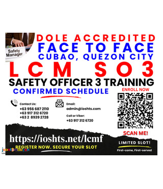 Face To Face LCM Training Safety Officer 3 SO3 Training DOLE Training