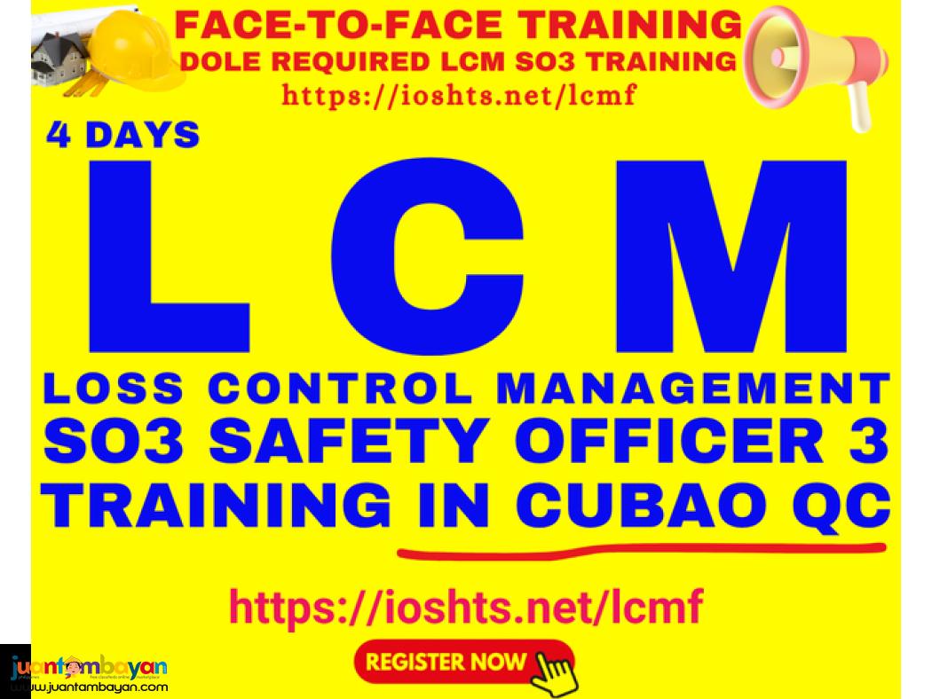 SO3 Training LCM Training Safety Officer 3 Training DOLE Face To Face