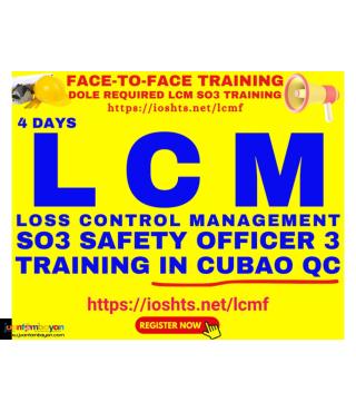 SO3 Training LCM Training Safety Officer 3 Training DOLE Face To Face