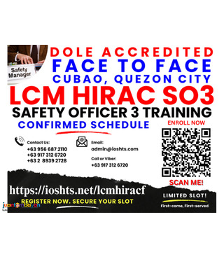 Face To Face LCM HIRAC SO3 Training Safety Officer 3 Training DOLE