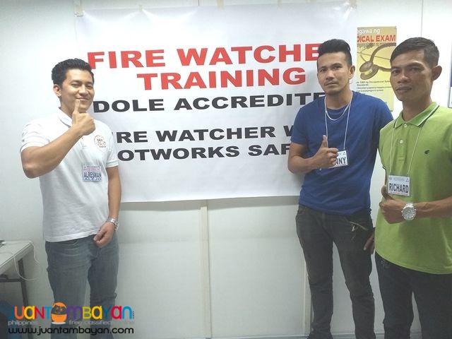 1 day Fire Watcher Training Hot Works Safety DOLE Accredited training