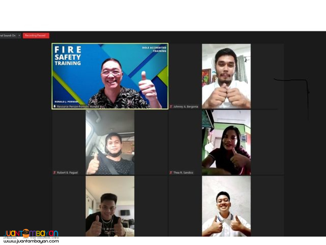 Online Fire Safety Training DOLE Accredited Training