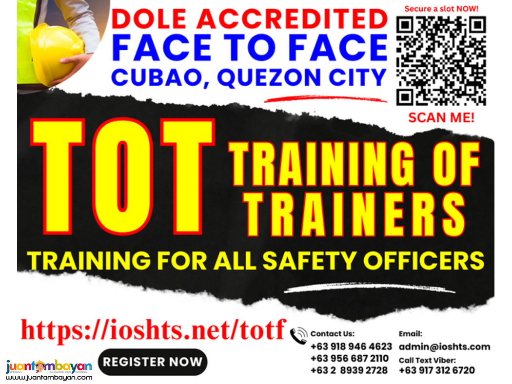 TOT Training of Trainers Safety Officer Face To Face DOLE Training