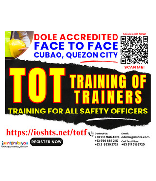 Face To Face TOT Training of Trainers Safety Officer DOLE SO3 Training