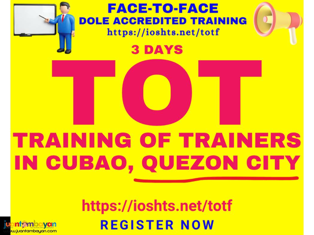 TOT Training of Trainers DOLE Accredited Face To Face Training