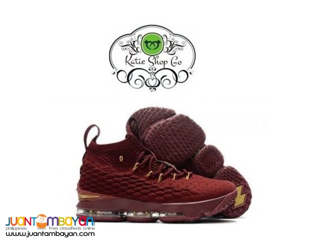 NIKE LEBRON 15 BASKETBALL SHOES - LEBRON 15 BURGUNDY GOLD