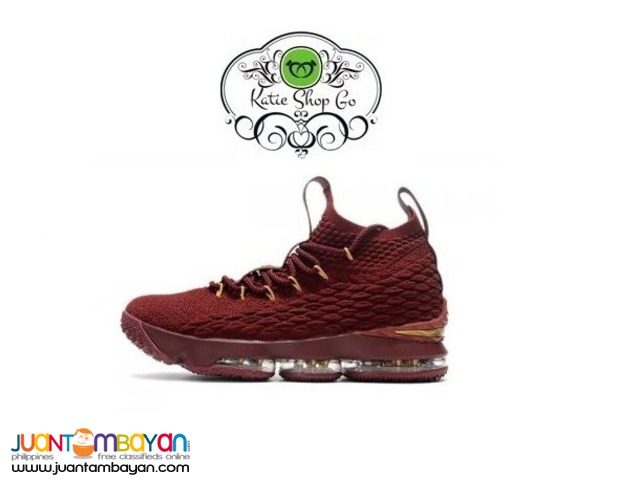 NIKE LEBRON 15 BASKETBALL SHOES - LEBRON 15 BURGUNDY GOLD