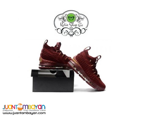 NIKE LEBRON 15 BASKETBALL SHOES - LEBRON 15 BURGUNDY GOLD