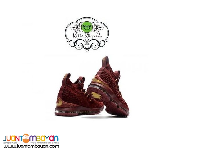 NIKE LEBRON 15 BASKETBALL SHOES - LEBRON 15 BURGUNDY GOLD