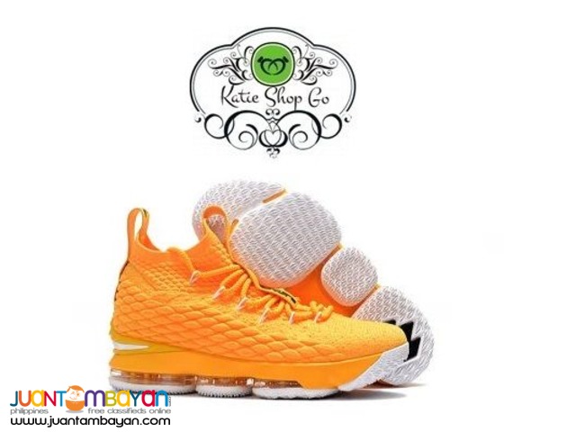 NIKE LEBRON 15 BASKETBALL SHOES - LEBRON 15 YELLOW/WHITE