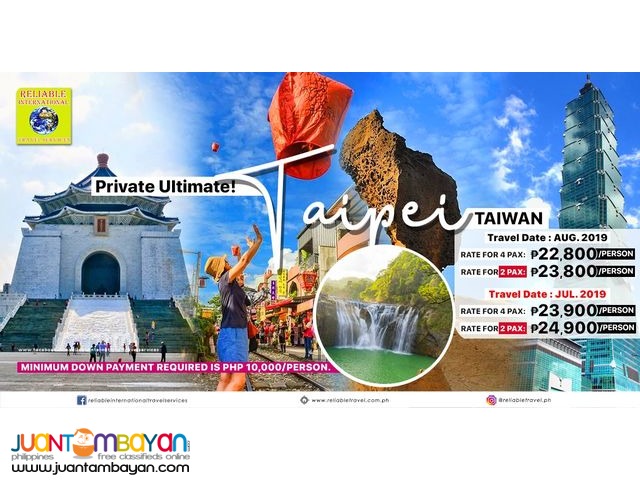 Private Ultimate 4D3N Taiwan Tour Package with Airfare