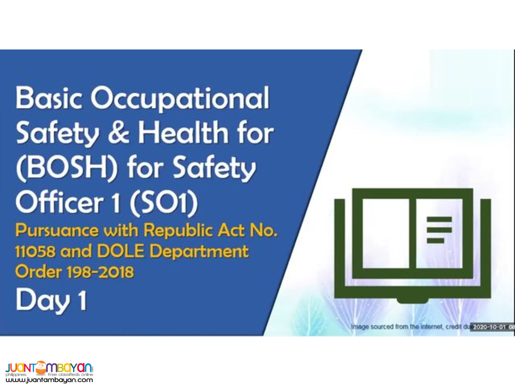 BOSH Training SO1 Training Safety Officer 1 Training DOLE Accredited