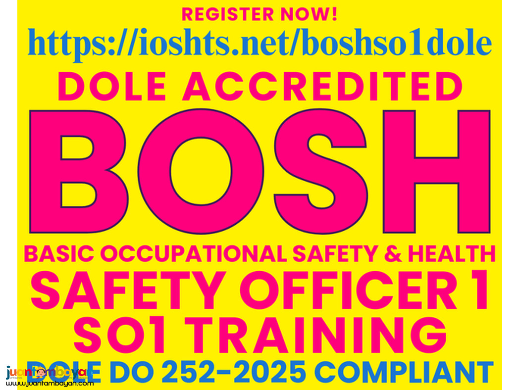 Online BOSH Training Online DOLE SO1 Training Safety Officer 1
