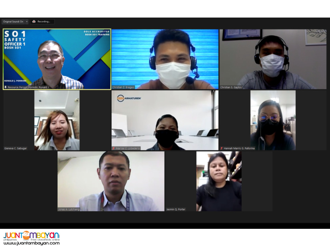 Online BOSH Training Online DOLE SO1 Training Safety Officer 1