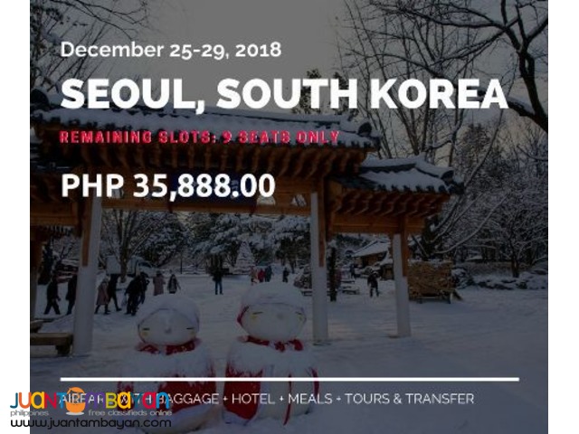 Seoul, South Korea Promo Package (December 25-29, 2018)