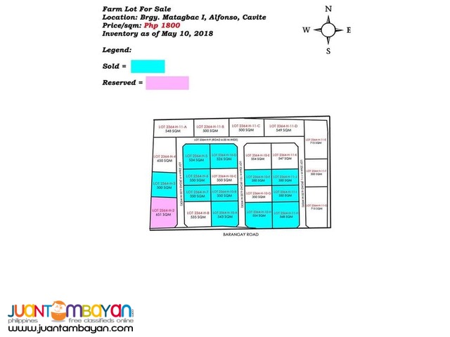 Subdivided Farm Lot for Sale