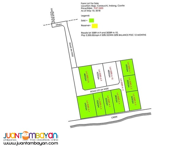 Subdivided Farm Lot for Sale