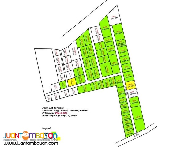 Subdivided Farm Lot for Sale