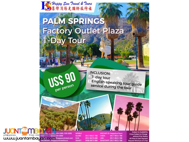 Palm Springs Free and Easy 1-Day Tour Package Palm Springs Free and Easy 1-Day Tour Package