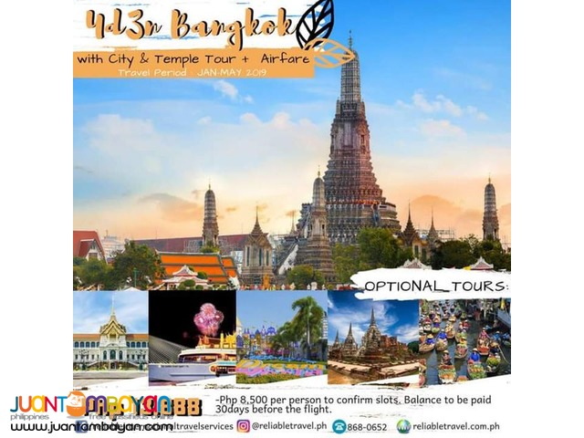 Bangkok Promo Tour Package + Airfare