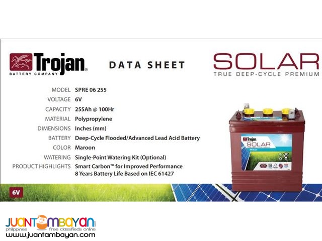 TROJAN SOLAR PREMIUM BATTERY TROJAN SOLAR PREMIUM BATTERY