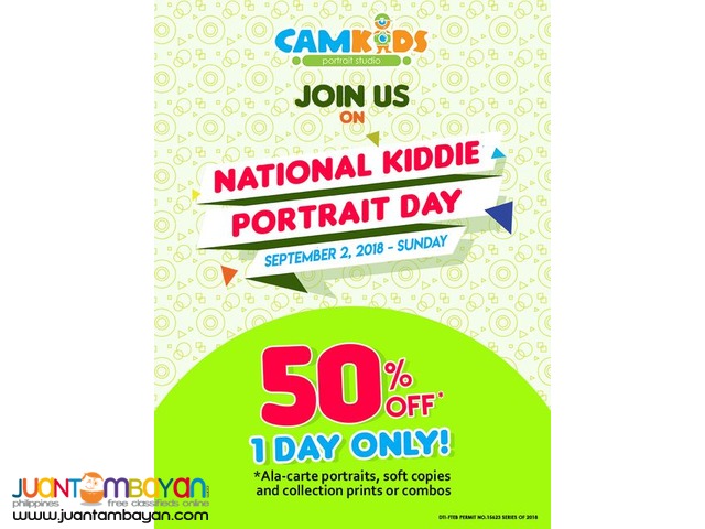 50% OFF at Camkids National Kiddie Portrait Day 50% OFF at Camkids National Kiddie Portrait Day
