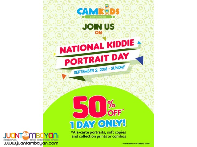 50% OFF at Camkids National Kiddie Portrait Day 