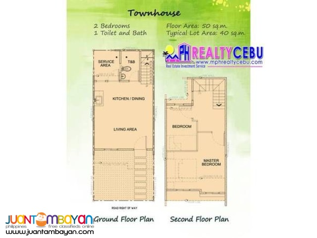 2BR Townhouse Garden Bloom South Subdivision In Minglanilla