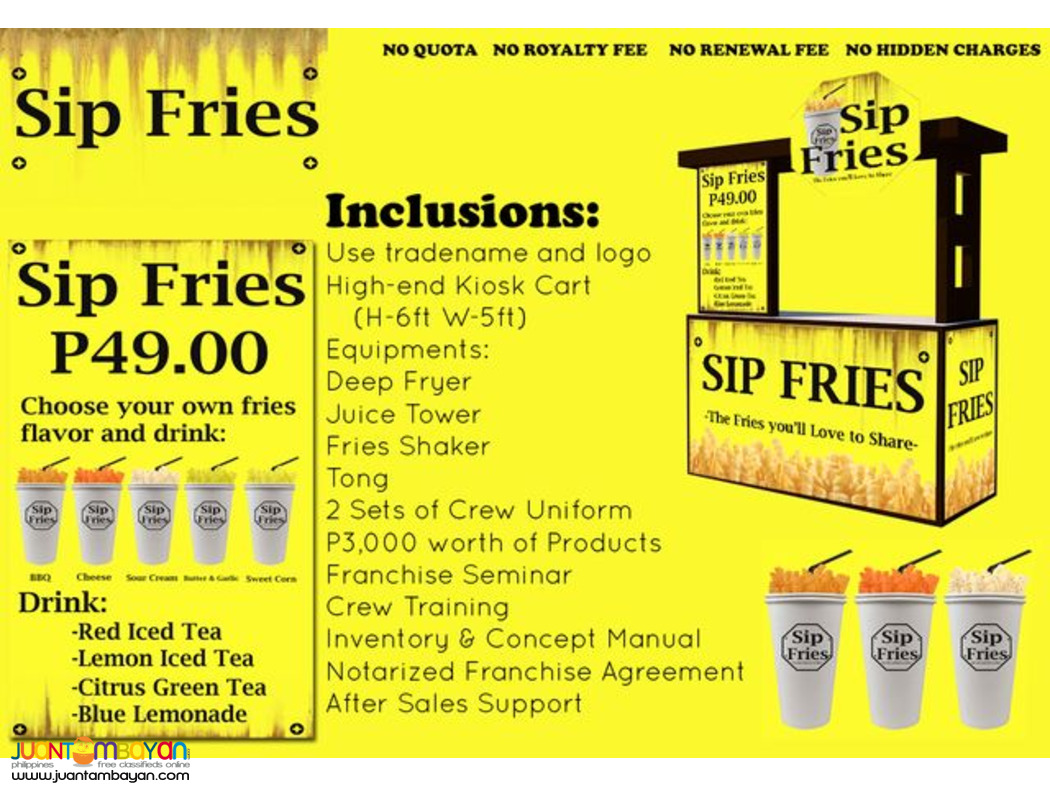 Sip fries food cart franchise