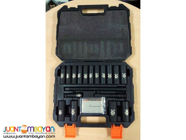 Tacklife 18-piece 1/2-inch Drive Deep Metric Socket Set