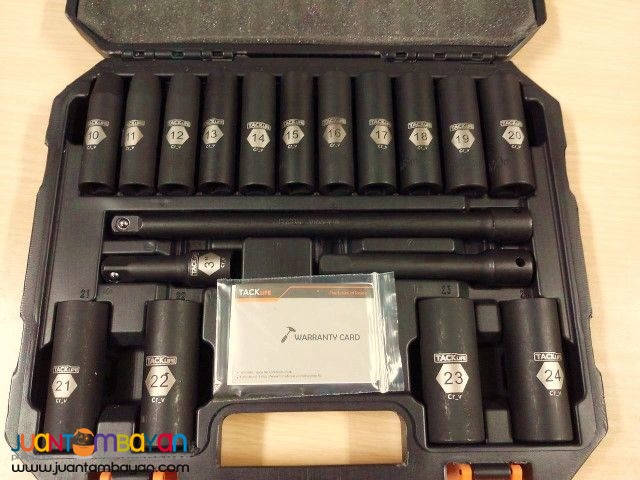 Tacklife 18-piece 1/2-inch Drive Deep Metric Socket Set
