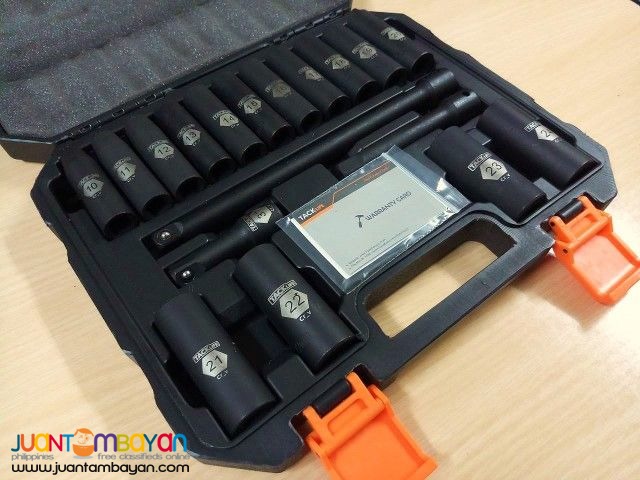 Tacklife 18-piece 1/2-inch Drive Deep Metric Socket Set