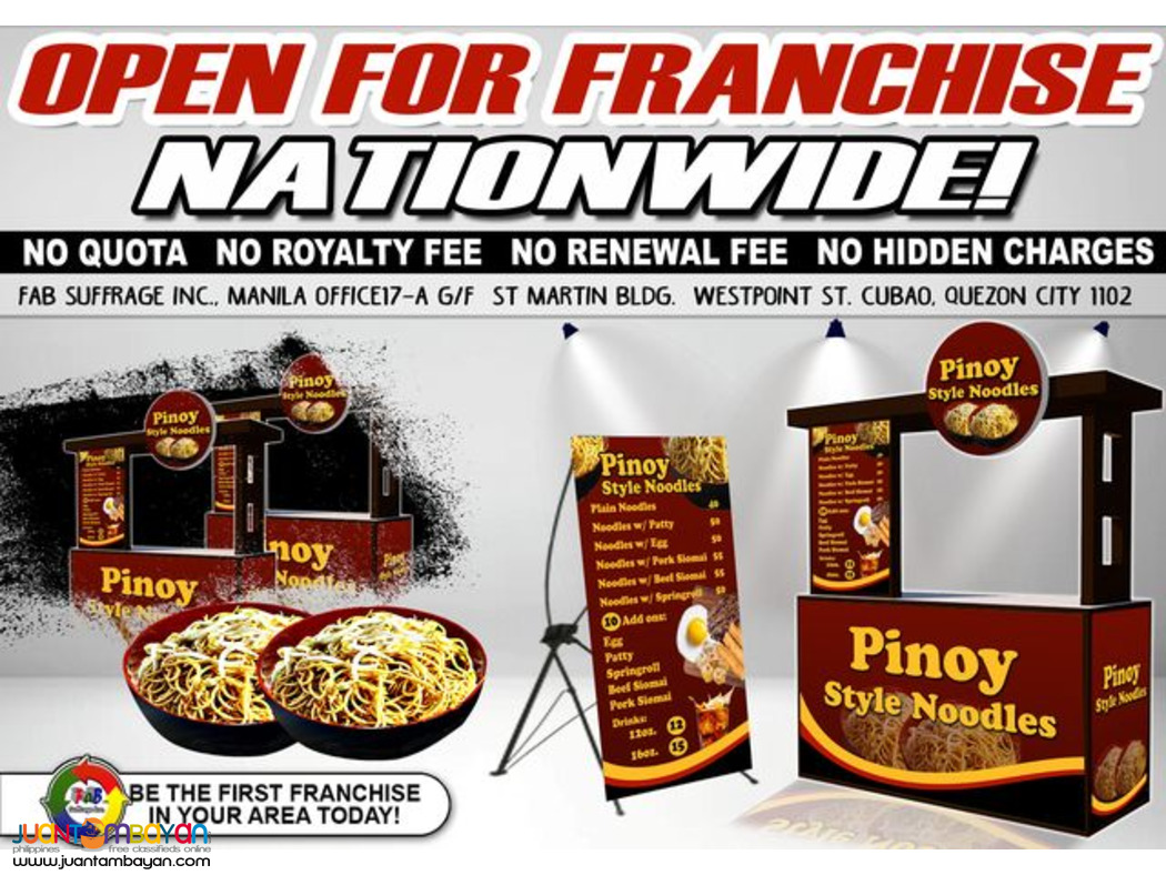 Pinoy style noodles food cart franchise 149K