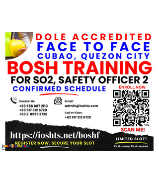 Face To Face BOSH Training Safety Officer 2 SO2 Training DOLE training